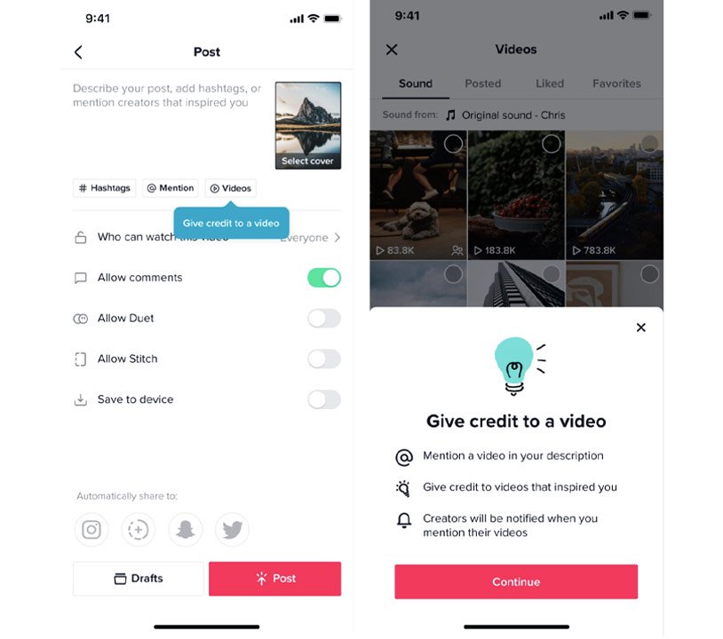 TikTok’s Built-in Video Credit Feature
