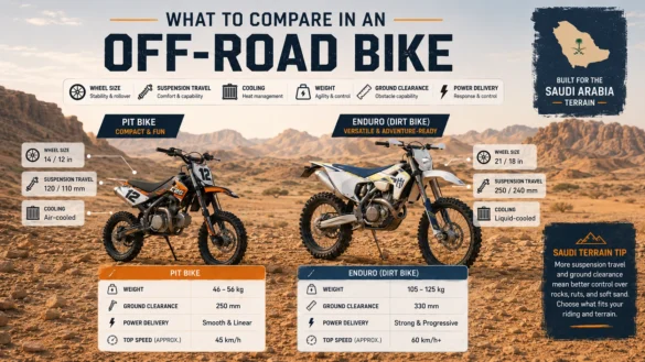 Common features to compare when browsing off-road motorbikes for sale in Saudi Arabia